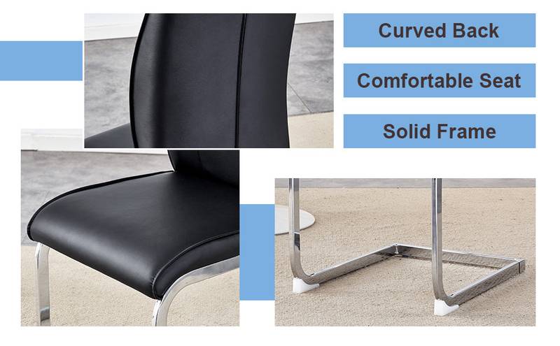 Chic Black Arch Dining Chairs - Set of Two