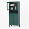 Stylish Green Glass Door Bookcase - Versatile Storage for Any Room