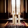 Golden Elegance: Vintage Floor Vase Set