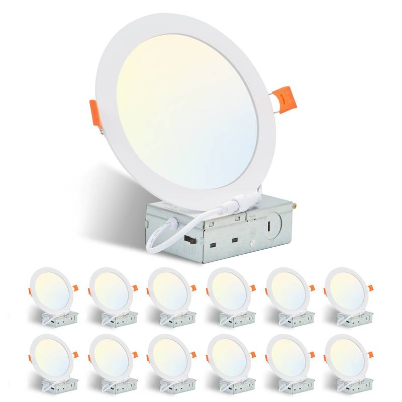 Ultra-Thin LED Recessed Lights - Dimmable & Color Changing, Pack of Twelve