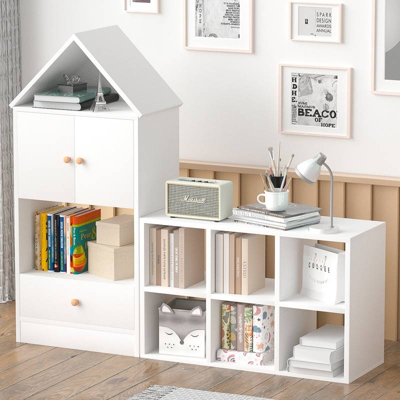 Playful House Bookshelf - Fun & Functional Storage for Kids!