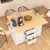 Stylish Rolling Kitchen Island with Drop Leaves and Storage
