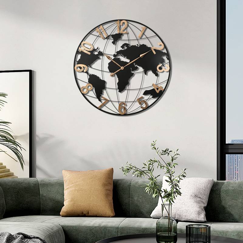 Elegant World Map Wall Clock: A Stylish Touch for Any Room