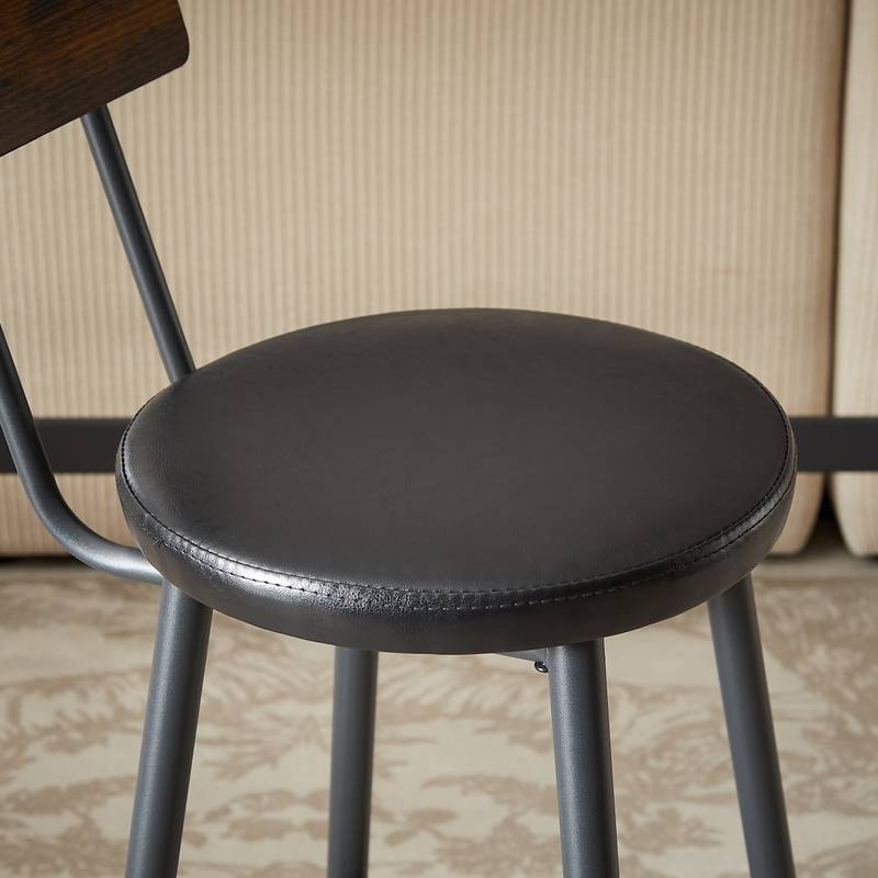 Rustic Pub Dining Set with Leather Bar Chairs