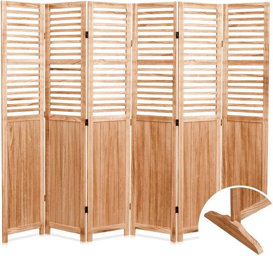 Natural Wood Folding Room Divider