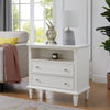 Charming Farmhouse Nightstand with Charging Station and Drawers
