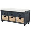 Rustic Charm Storage Bench with Baskets