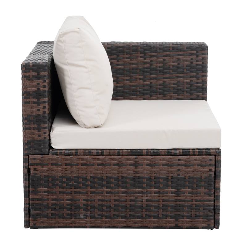 Chic Outdoor Wicker Lounge Set with Glass Table