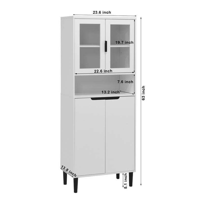Elegant Glass-Front Storage Bookcase