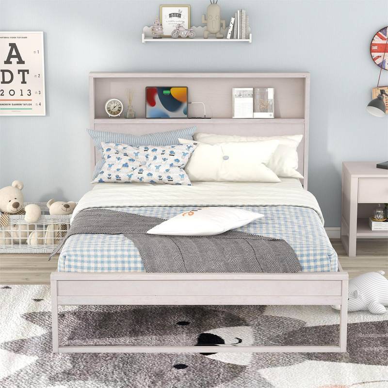 Chic Storage Platform Bed with USB & Sockets