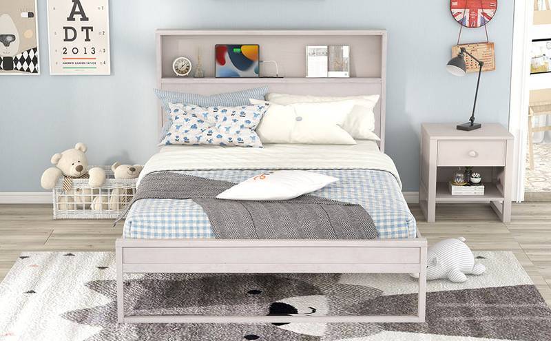 Chic Storage Platform Bed with USB & Sockets