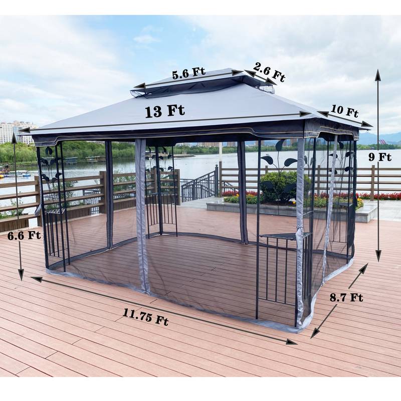 Cozy Outdoor Gazebo with Ventilated Roof & Mosquito Net