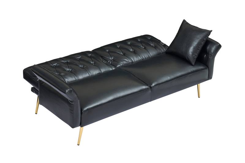 Cozy Convertible Faux Leather Sofa Bed