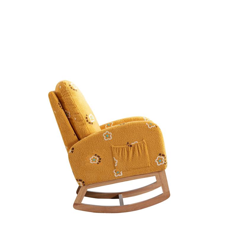 Cozy Mustard Rocker: Modern Mid-Century Accent Chair