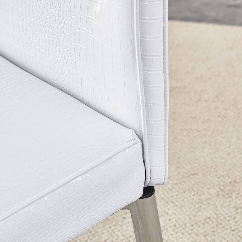 Chic Alligator Skin Dining Chairs with Crystal Accents