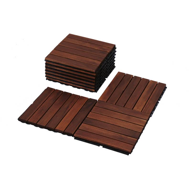 Acacia Interlocking Deck Tiles - Stylish Outdoor Flooring