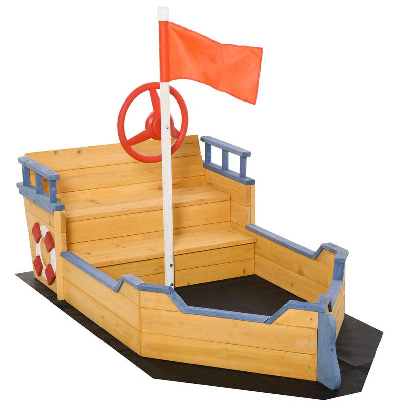 Pirate Play Sandbox Boat for Kids
