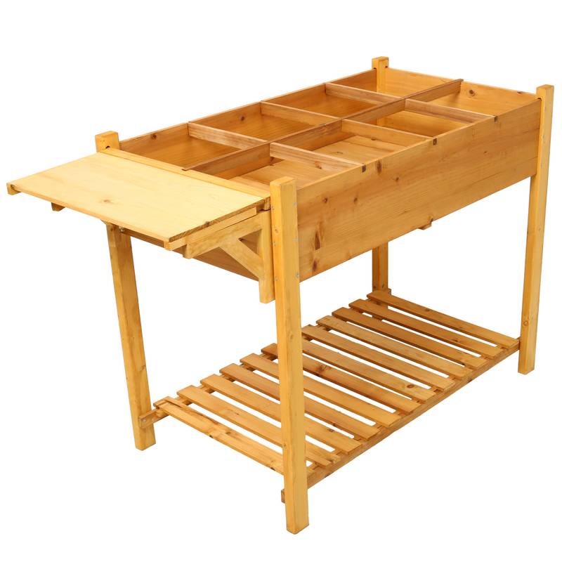 Garden Buddy Elevated Planter with Foldable Table & Storage