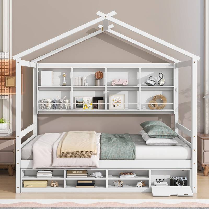 Cozy Haven Bed with Roof & Storage