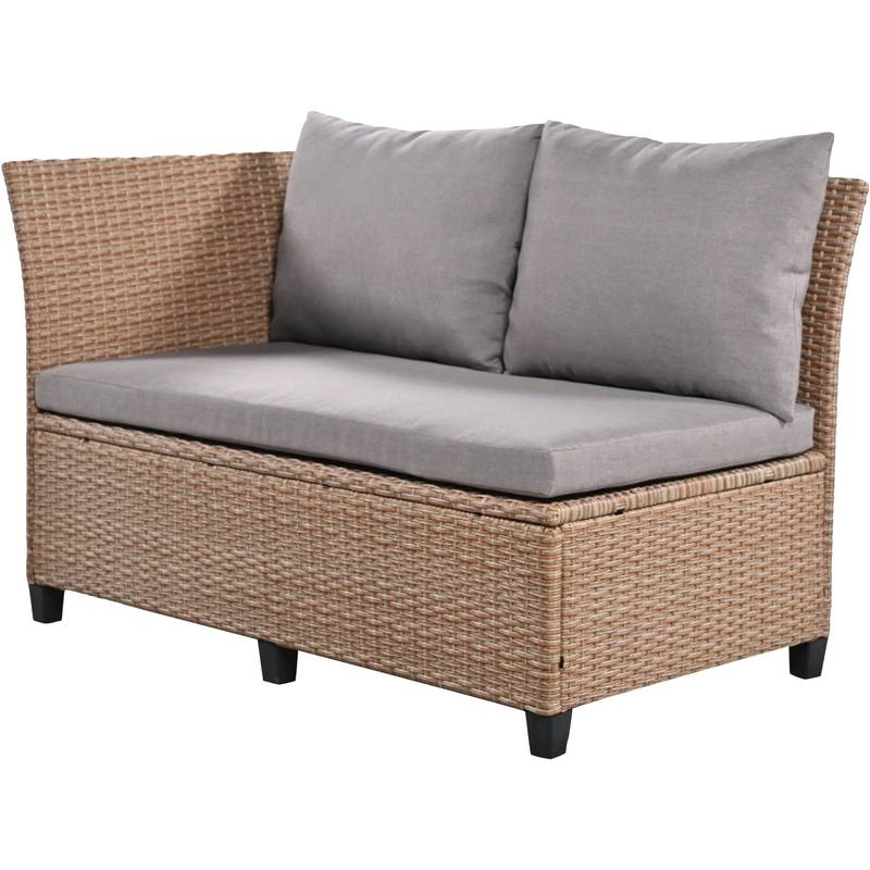 Cozy Rattan Patio Sofa Set with Extendable Tables