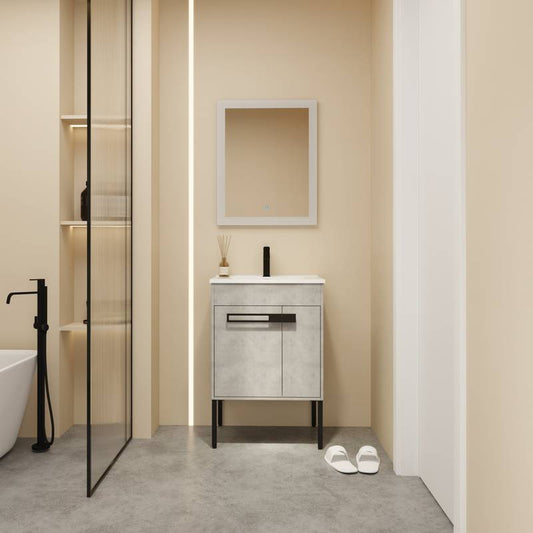 Chic Bathroom Vanity - Versatile Freestanding or Floating Design