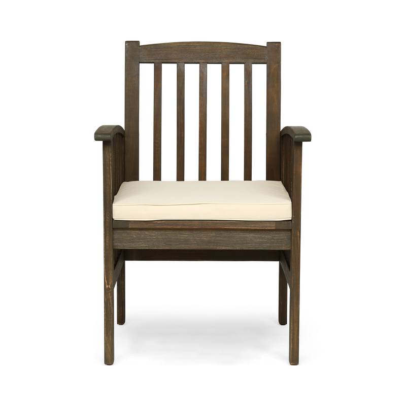 Cozy Acacia Dining Chairs with Cushions - Set of Two