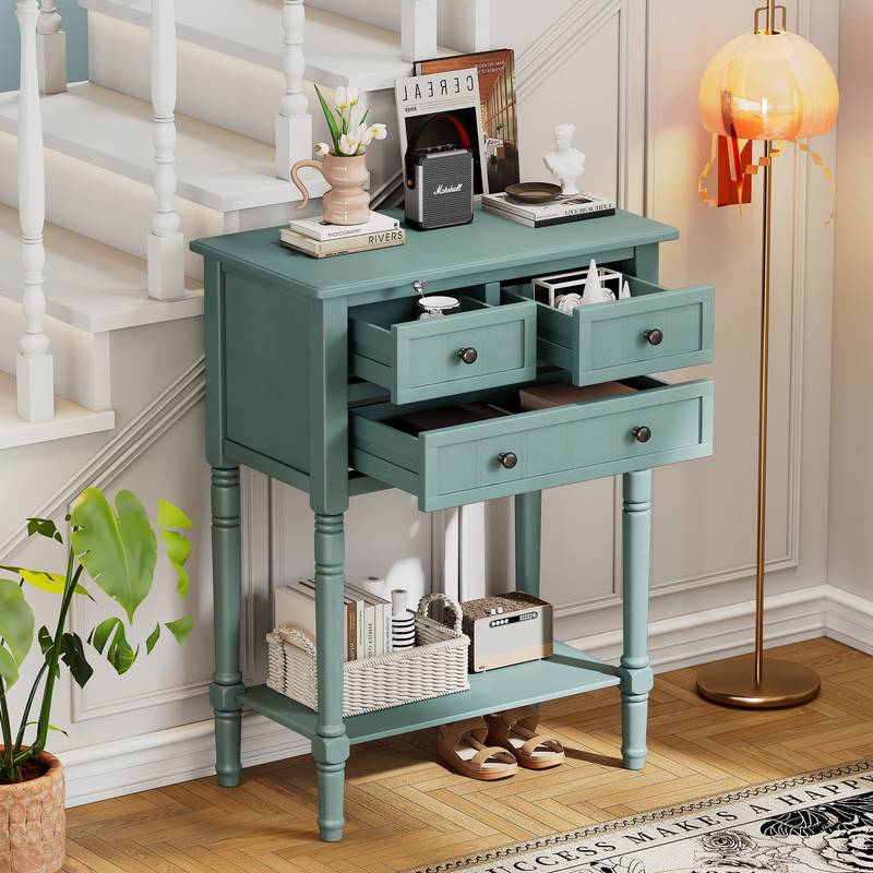 Charming Slim Console Table with Drawers