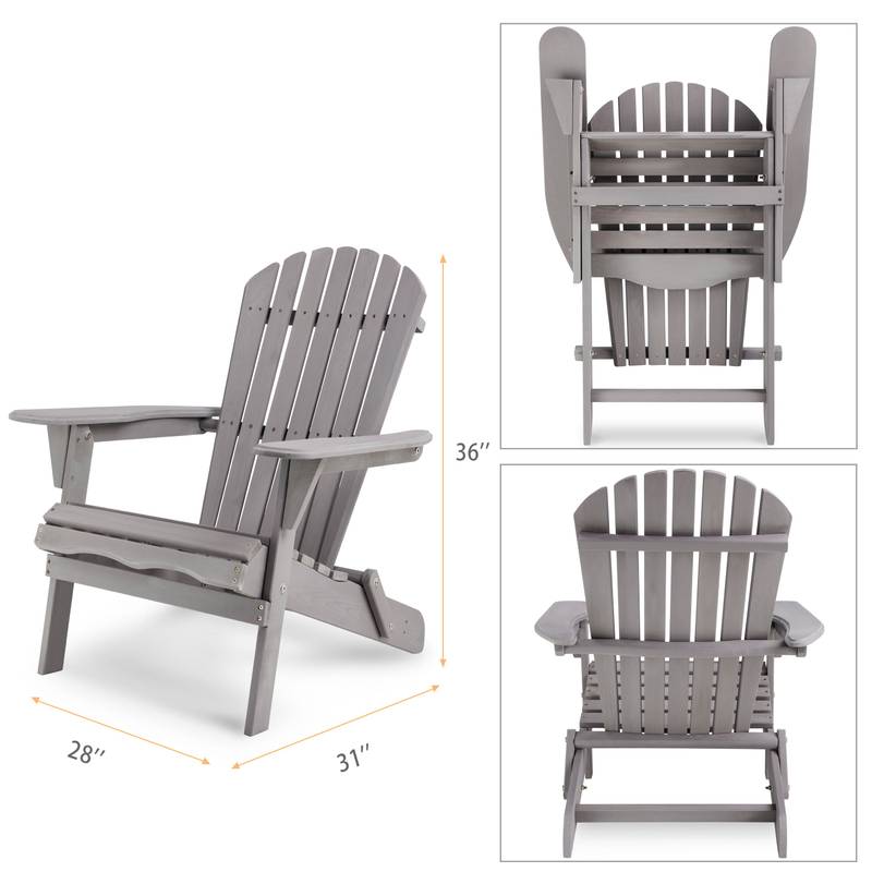 Cedar Folding Adirondack Lounge Chairs - Set of Two