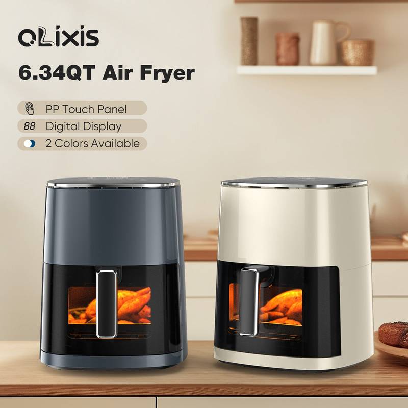 Versatile Beige Air Fryer with Window - Cook, Roast, Bake & More!