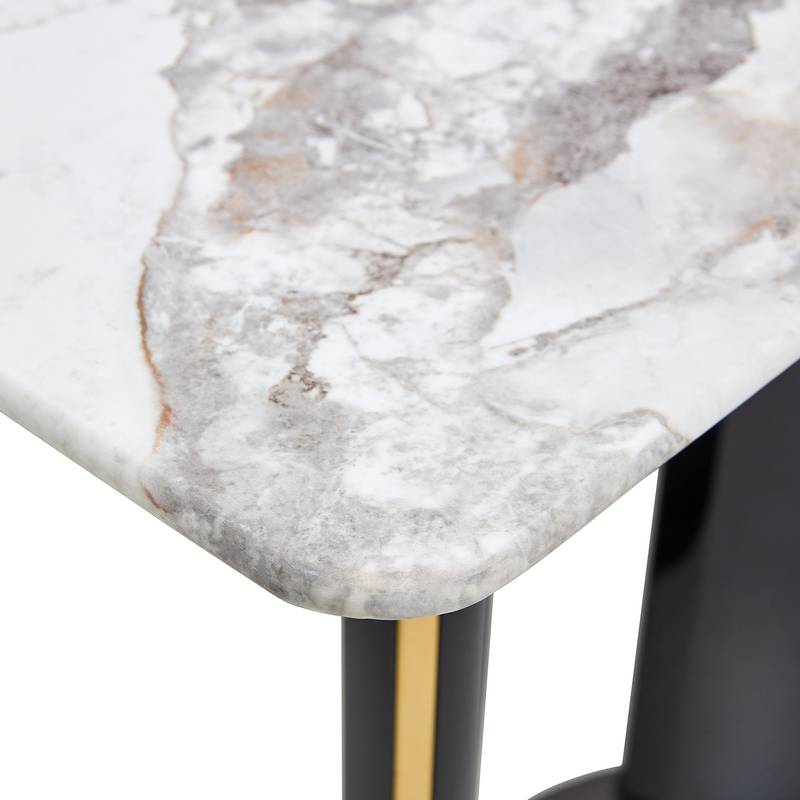 Chic Marble Dining Set with Gold Accents