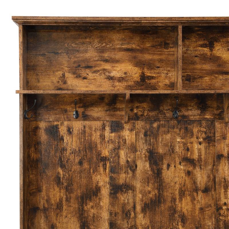Rustic Charm Hall Tree with Storage and Hooks