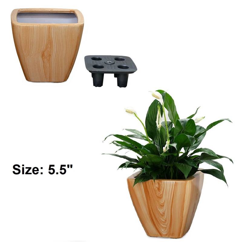 Self-Watering Wood Planter Duo