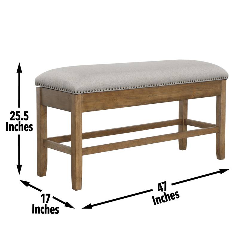 Grayson Stylish Storage Bench - Dark Brown