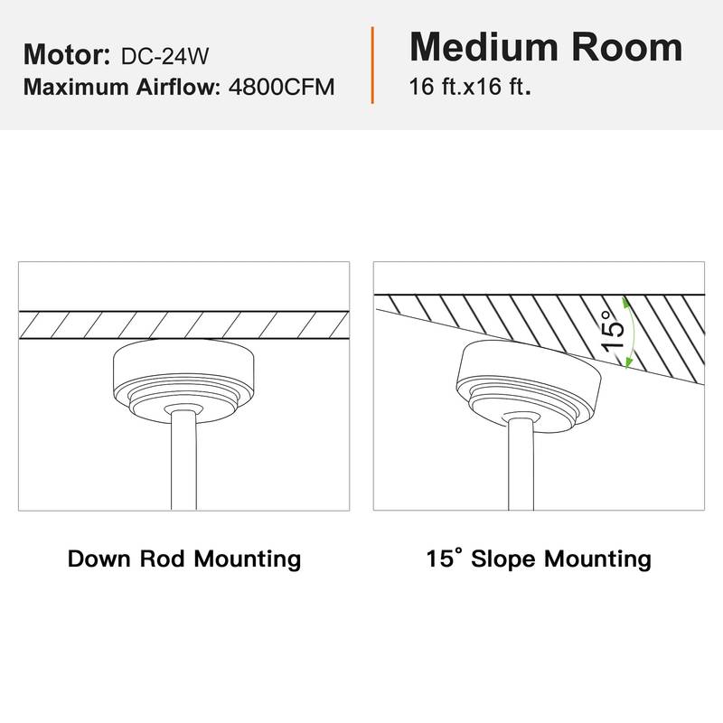 Sleek LED Ceiling Fan with Remote and Wood Blades