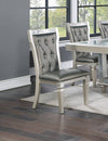 Elegant Vintage Dining Set with Glass Top and Tufted Chairs