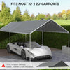 Outsunny Portable Carport Canopy Cover - UV & Water Resistant, Dark Gray