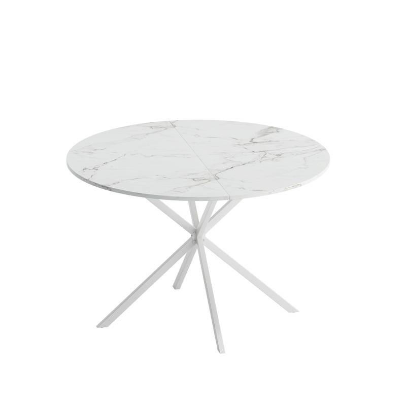 Chic Marble Cross-Leg Dining Table