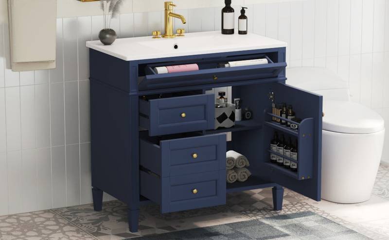Chic Bathroom Vanity with Sink & Stylish Storage