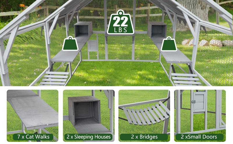 Cozy Outdoor Cat Oasis with Waterproof Roof