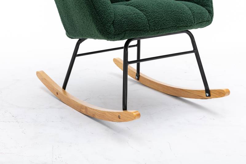 Cozy Green Rocking Chair - Mid Century Modern Charm