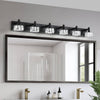 Chic Black LED Vanity Light with Crystal Shades