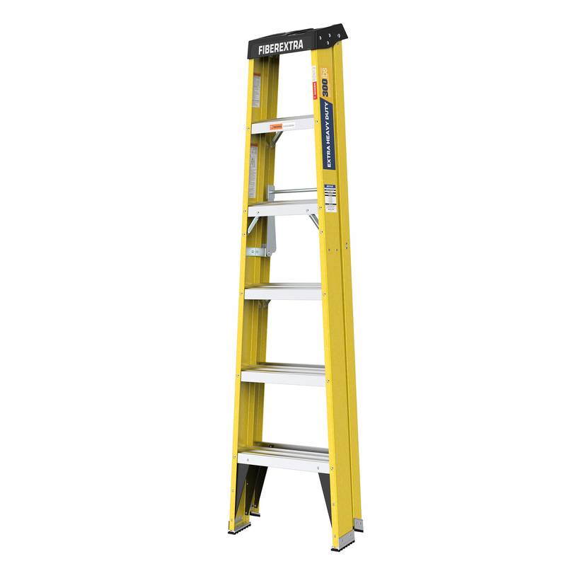 Bright Yellow Fiberglass Step Ladder - Heavy Duty Design