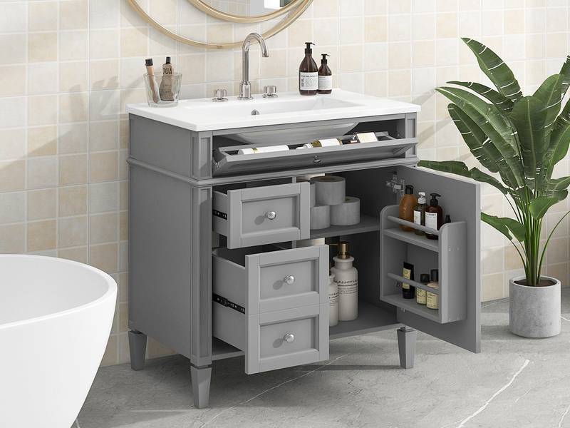 Chic Modern Bathroom Vanity with Stylish Sink and Ample Storage