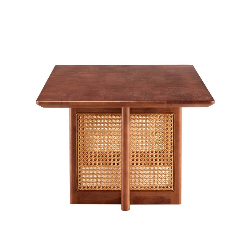 Walnut Rattan-Inspired Tea Table
