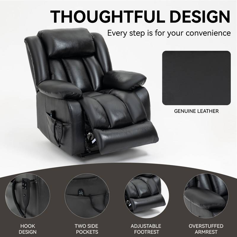 Ultimate Comfort Leather Recliner with Massage & Heat