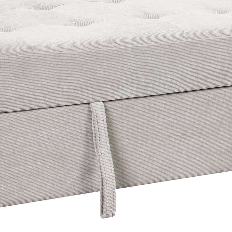 Chic Light Gray Chaise Lounge with Hidden Storage and USB Charger