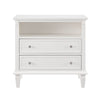 Charming Farmhouse Nightstand with Charging Station and Drawers