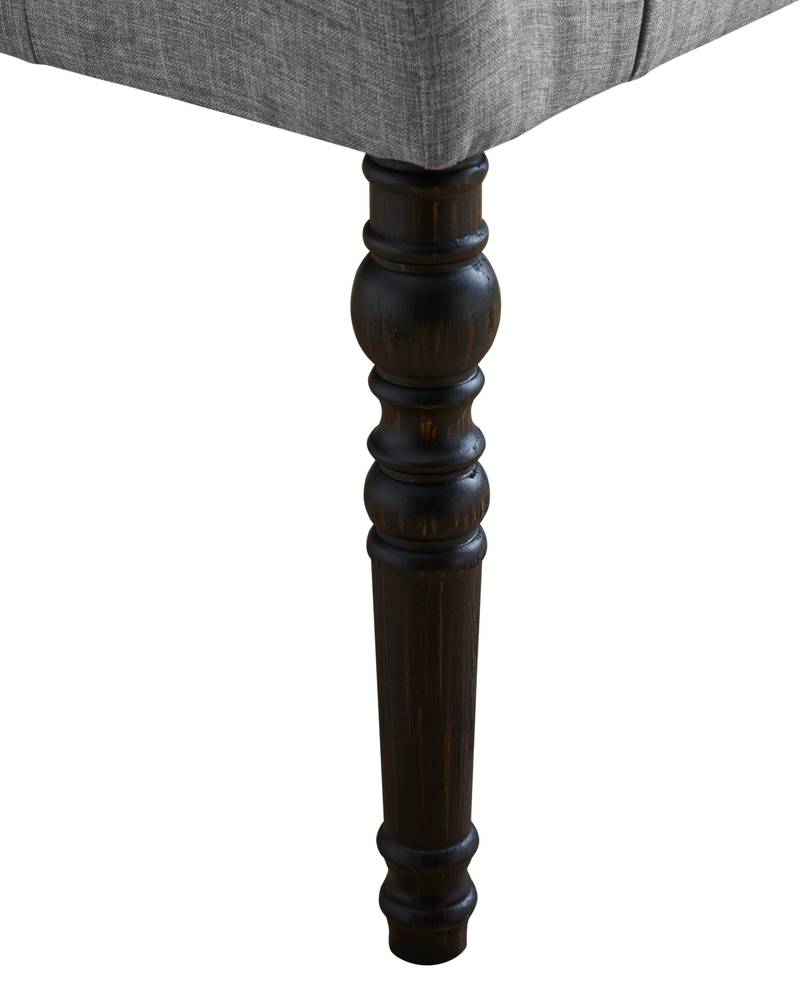 Cozy Gray Tufted Dining Bench