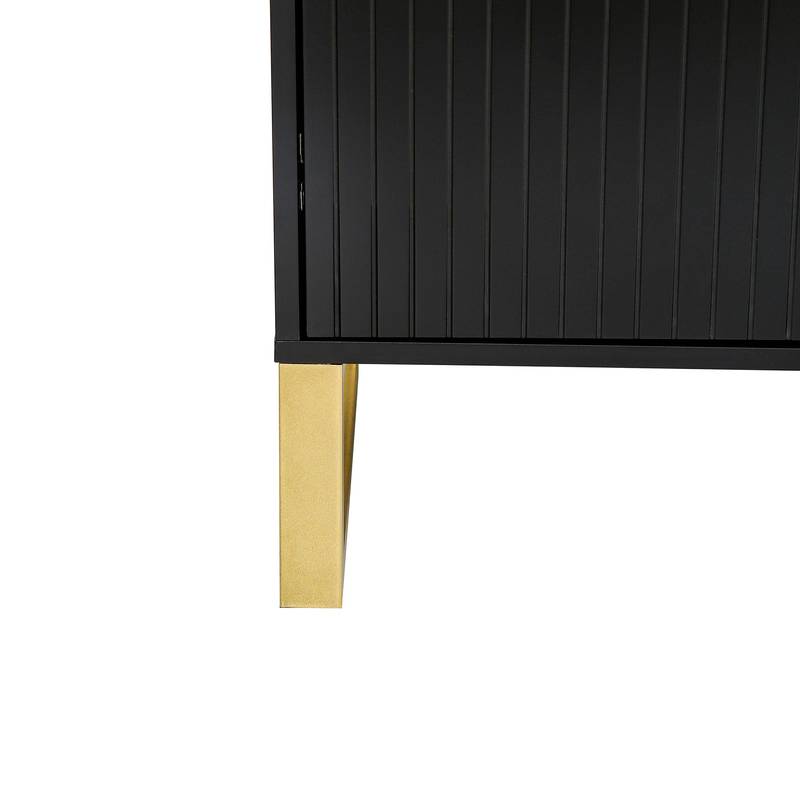 Sleek Black Modern Sideboard with Adjustable Shelves