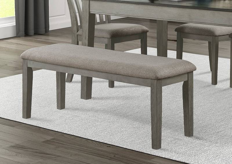 Cozy Gray Bench with Wooden Frame